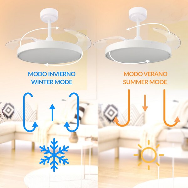 Lampadario Ventilatore da soffitto Coal 36W illuminazione Led CCT regolabile con telecomando M LEDME