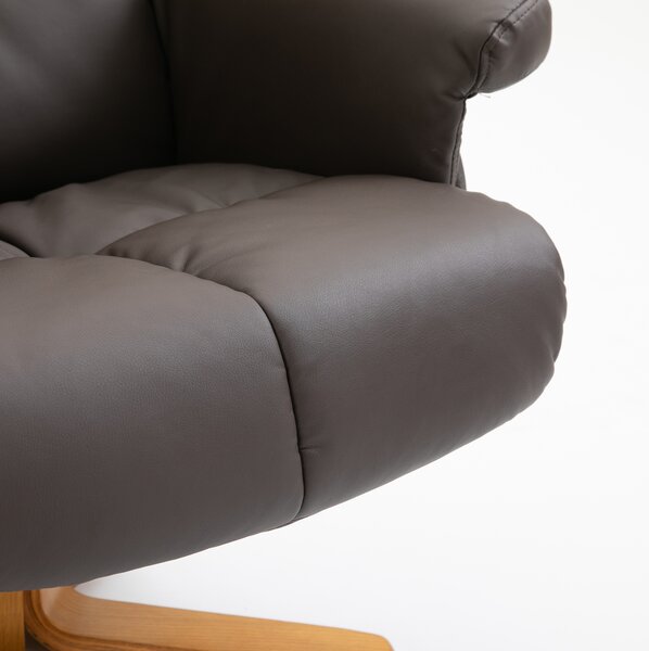 HOMCOM Poltrona Massaggiante Reclinabile a 145° con Pouf Poggiapiedi, 80x86x99cm, Marrone