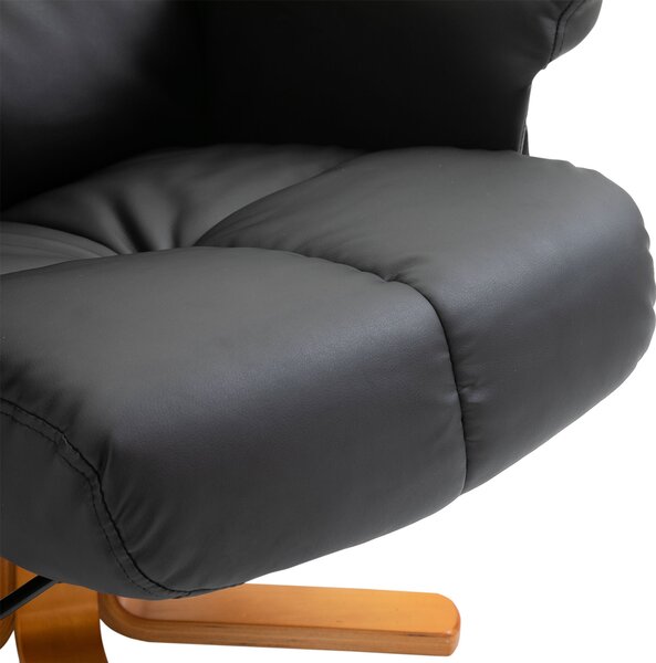 HOMCOM Poltrona Massaggiante Reclinabile a 145° con Pouf Poggiapiedi, 80x86x99cm, Nero