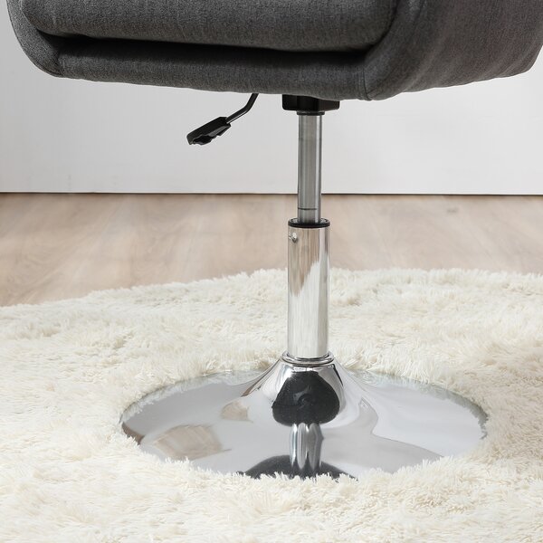 HOMCOM Poltroncina Girevole con Braccioli e Altezza Regolabile, 57x57x77.5-87cm, Grigio