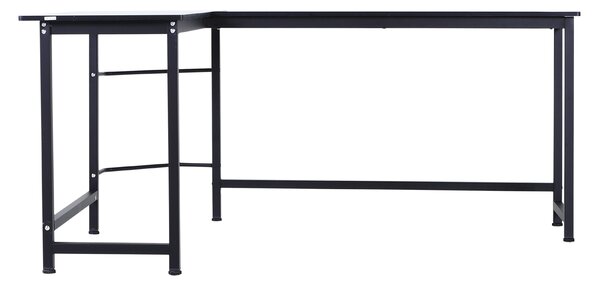 Vinsetto Scrivania ad Angolo in Legno Truciolare e Metallo Nero 168 x 120 x75 cm