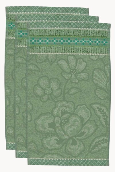 Set di 3 asciugamani ospite in cotone spugna jacquard Jasmin