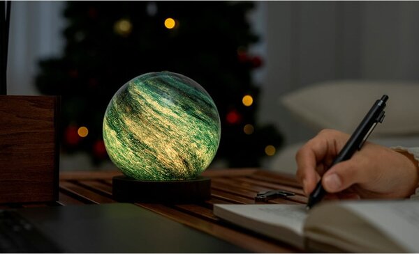 Decorazione luminosa marrone scuro/colore naturale scuro con ricarica USB ø 12 cm Stellar Ocean – Gingko