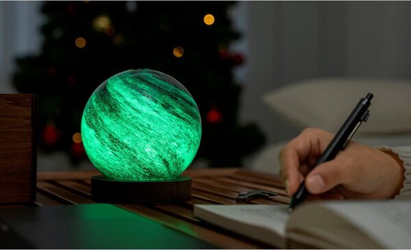 Decorazione luminosa marrone scuro/colore naturale scuro con ricarica USB ø 12 cm Stellar Ocean – Gingko