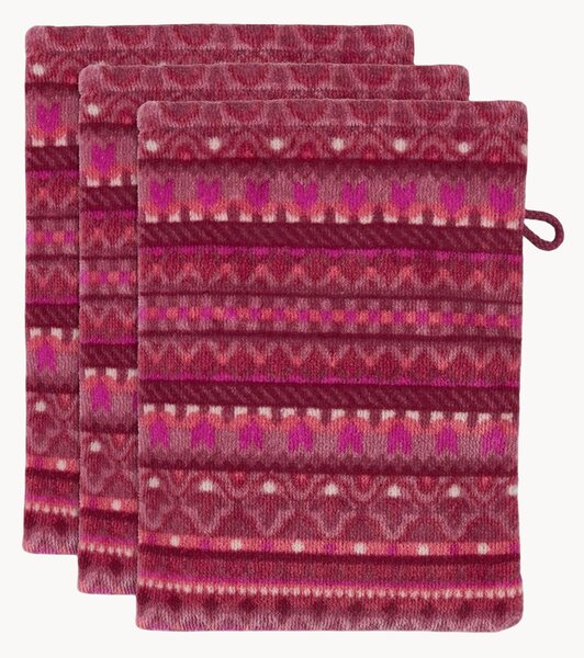 Set di 3 asciugamani in velluto e spugna Geometric Print