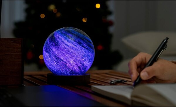 Decorazione luminosa marrone scuro/colore naturale scuro con ricarica USB ø 12 cm Stellar Ocean – Gingko