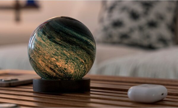 Decorazione luminosa marrone scuro/colore naturale scuro con ricarica USB ø 12 cm Stellar Ocean – Gingko