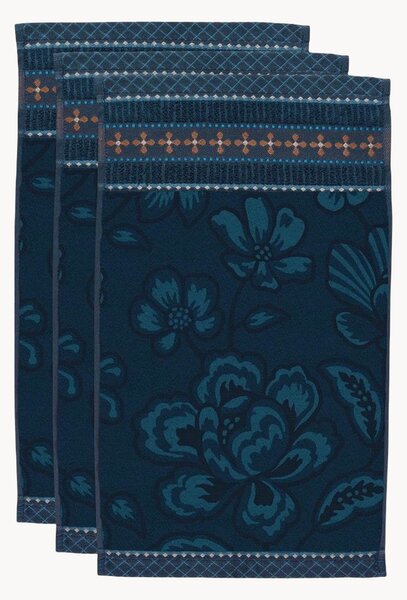 Set di 3 asciugamani ospite in cotone spugna jacquard Jasmin