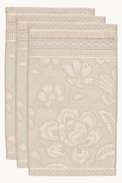 Set di 3 asciugamani ospite in cotone spugna jacquard Jasmin