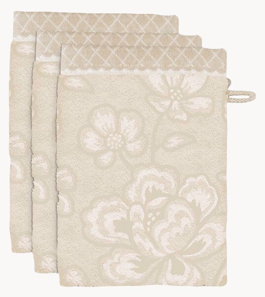 Set di 3 asciugamani in cotone jacquard Jasmin