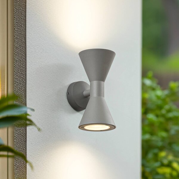 Applique da esterni Xalor Lucande, dimmerabile, Alluminio / Grigio / Zincato, Alluminio, Moderno, Applique da esterni