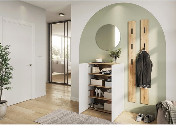 Armadietto bianco con effetto rovere 74x105x33 cm Alviano – Germania