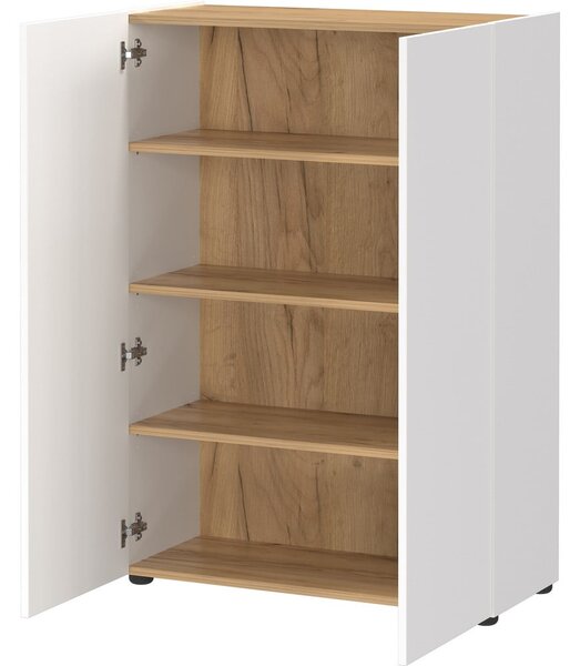 Armadietto bianco con effetto rovere 74x105x33 cm Alviano – Germania