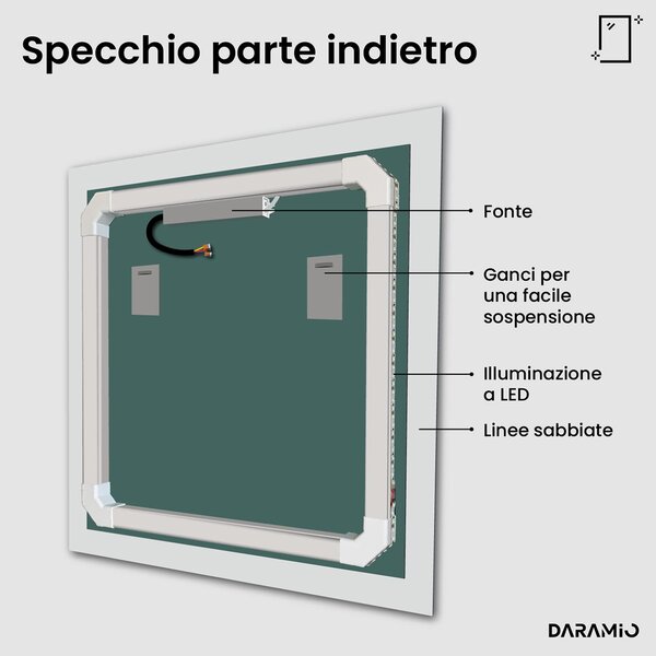 Specchio atipico con luce LED G12
