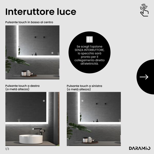 Specchio con luce LED F1