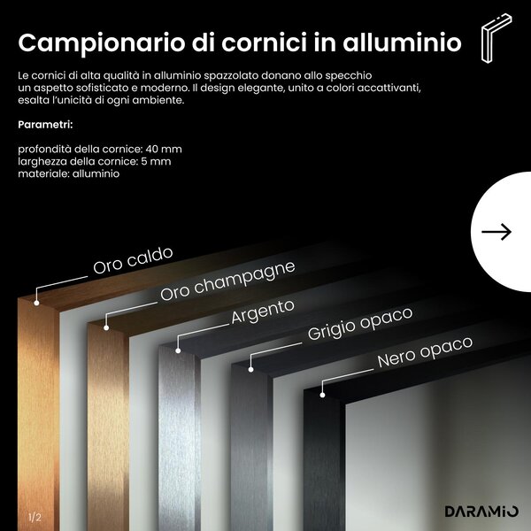 Specchio con luce LED F1