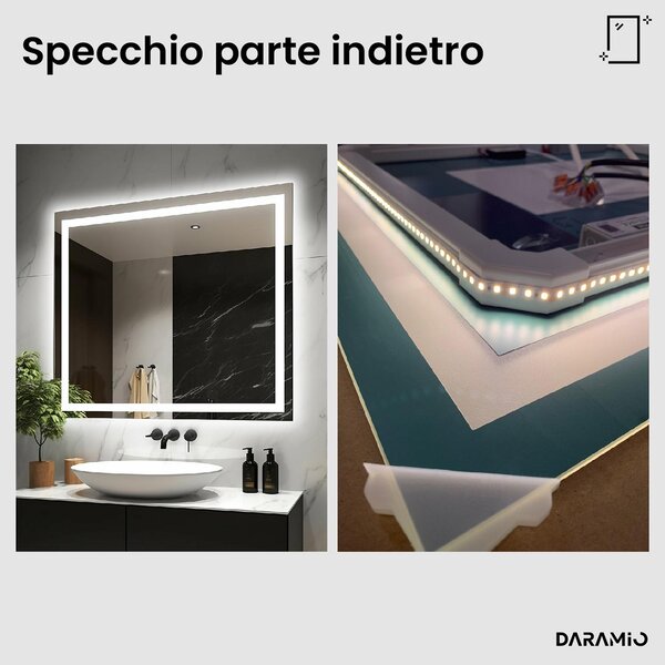 Specchio atipico con luce LED G12