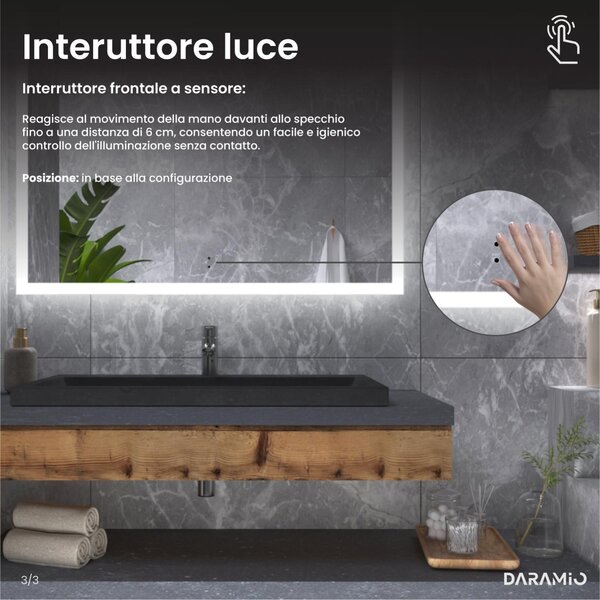 Specchio con luce LED F1