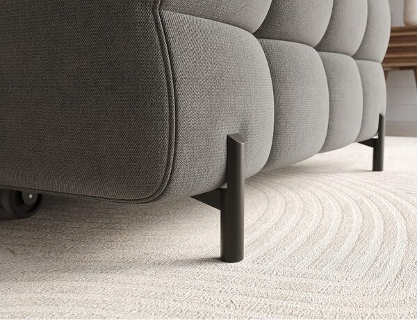 Divano angolare grigio tortora allungabile/con contenitore (con penisola a destra/con chaise lounge) con rivestimento in velluto Felro – ELTAP