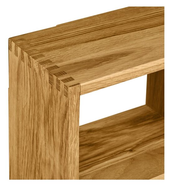 Mensola di colore naturale in rovere massiccio con ripiani multipli 15 cm Townsville – House Nordic