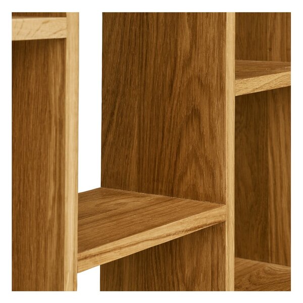 Mensola di colore naturale in rovere massiccio con ripiani multipli 15 cm Townsville – House Nordic