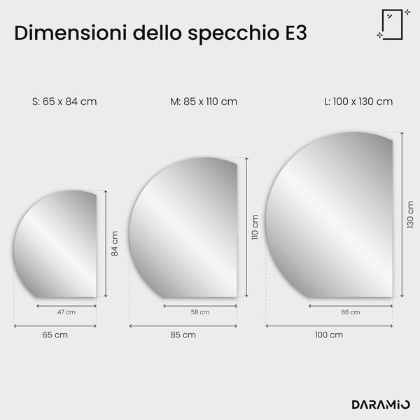 Specchio rotondo con luce LED E3