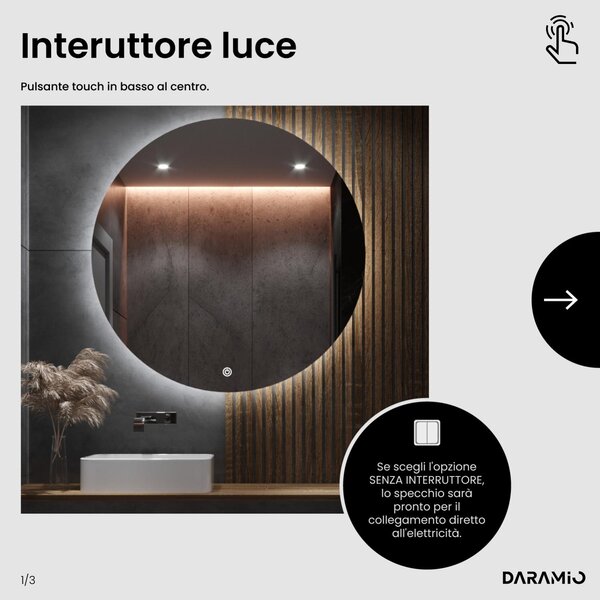 Specchio atipico con luce LED G12