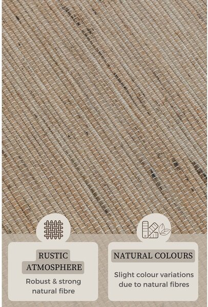 Passatoia beige in misto iuta tessuta a mano 80x200 cm Handloom – Hanse Home