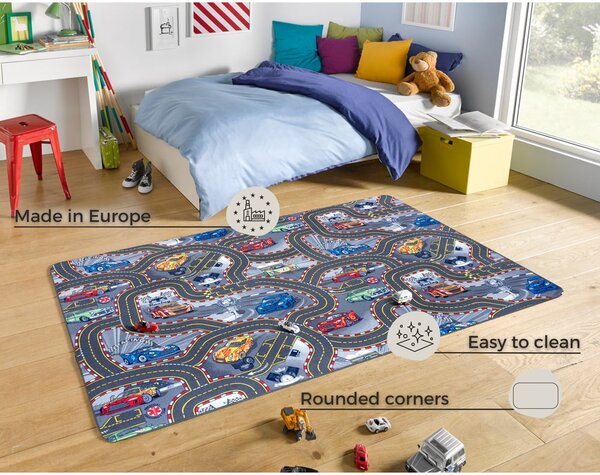 Tappeto da gioco per bambini blu 160x240 cm Race Track – Hanse Home