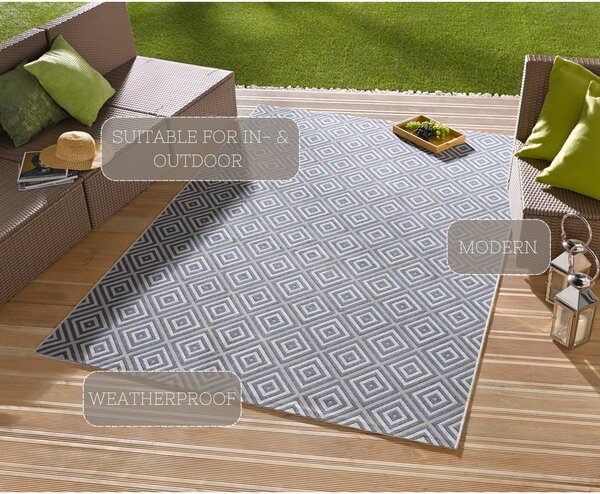 Tappeto blu per esterni , 160 x 230 cm Karo - NORTHRUGS