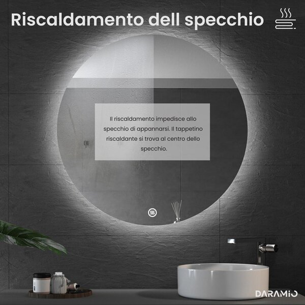 Specchio rotondo con luce LED E4
