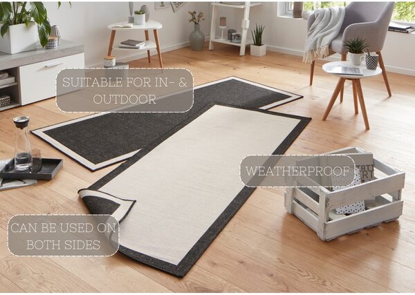 Tappeto da esterno nero e crema , 80 x 250 cm Panama - NORTHRUGS