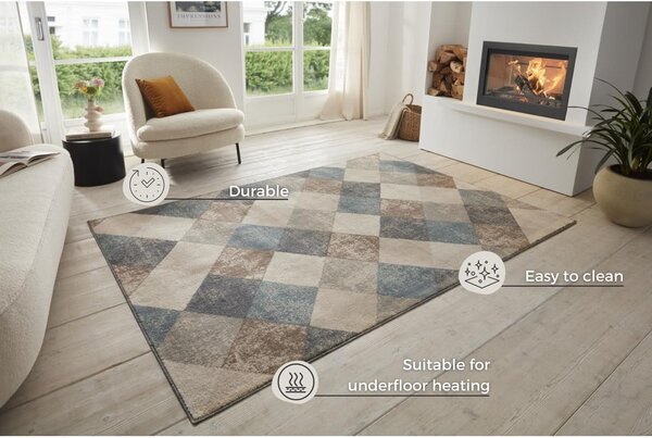 Tappeto blu/beige 120x170 cm Terrain – Hanse Home
