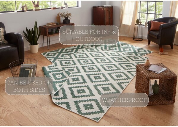 Tappeto da esterno verde e crema , 160 x 230 cm Malta - NORTHRUGS