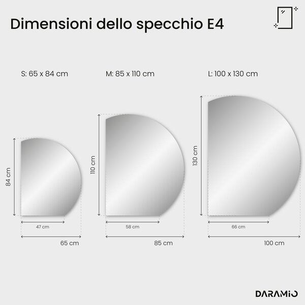 Specchio rotondo con luce LED E4