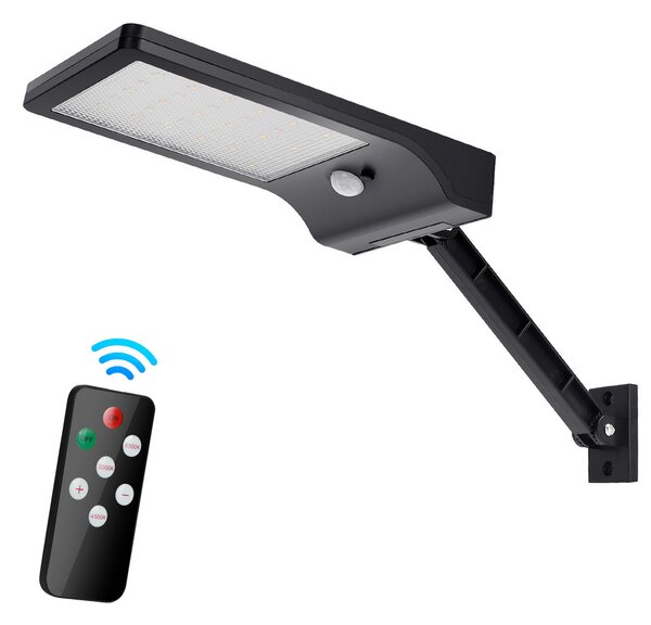 Faro Led 40W Nero con pannello solare IP65 Bianco freddo 6500K con sensore crepuscolare e di movimento Aigostar