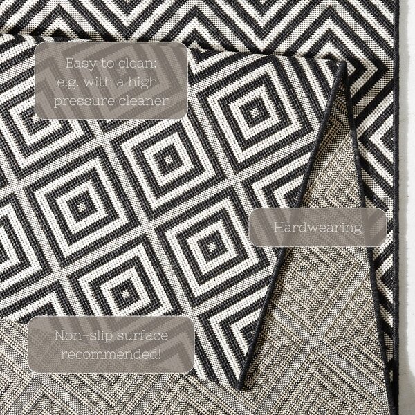 Tappeto da esterno bianco e nero , 80 x 200 cm Karo - NORTHRUGS