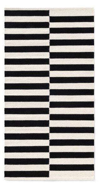 Tappeto bianco e nero in lana reversibile/tessuto a mano 80x150 cm Donna – Hanse Home