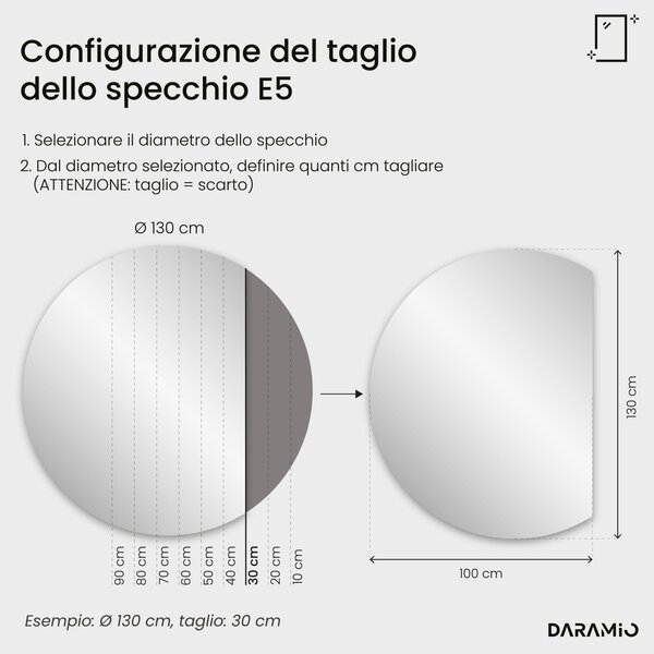 Specchio rotondo con luce LED E5