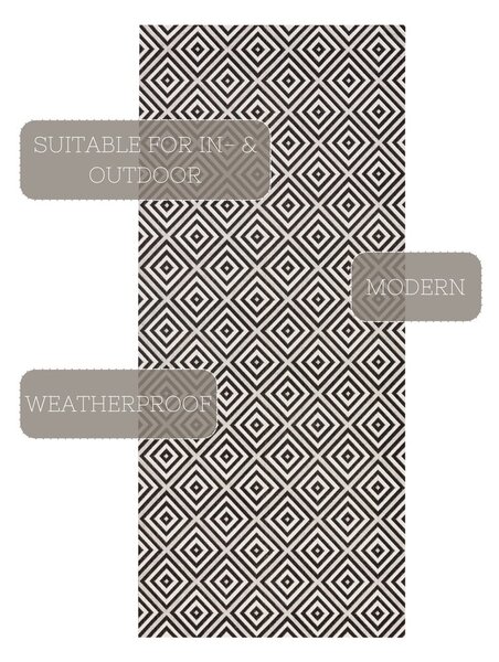 Tappeto da esterno bianco e nero , 80 x 200 cm Karo - NORTHRUGS