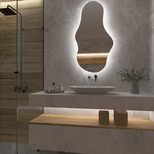 Specchio atipico con luce LED G1