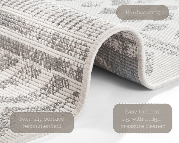 Tappeto da esterno grigio e crema , 80 x 250 cm Biri - NORTHRUGS