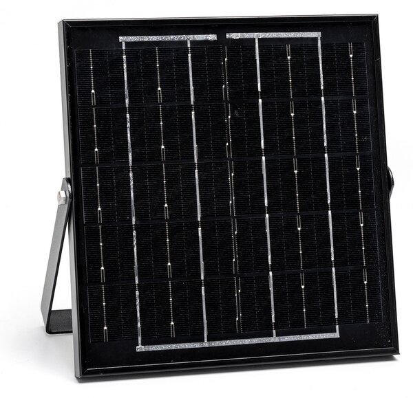 Faro Led 50W nero con pannello solare IP65 Bianco freddo 6500K Dimmerabile con telecomando e con sensore crepuscolare Aigostar