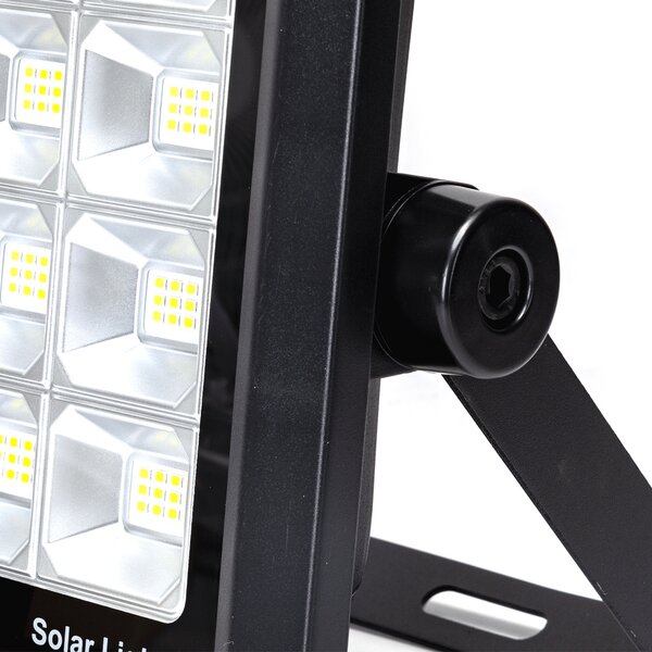 Faro Led 300W nero con pannello solare IP65 Bianco freddo 6500K Dimmerabile con telecomando e con sensore crepuscolare Aigostar