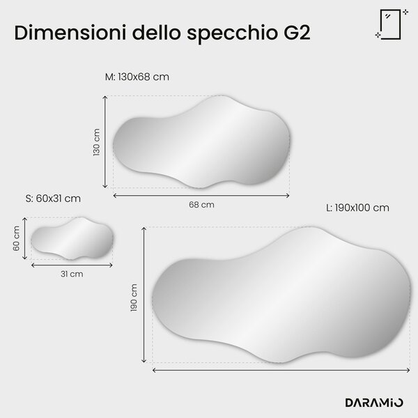 Specchio atipico con luce LED G2