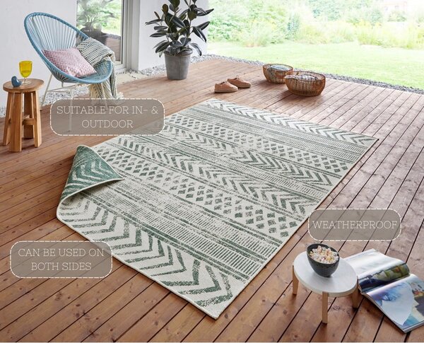 Tappeto per esterni verde e crema , 80 x 150 cm Biri - NORTHRUGS