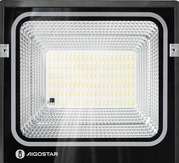 Faro Led 100W Nero con pannello solare IP66 CCT temperatura colore regolabile Dimmerabile con telecomando e crepuscolare Aigostar