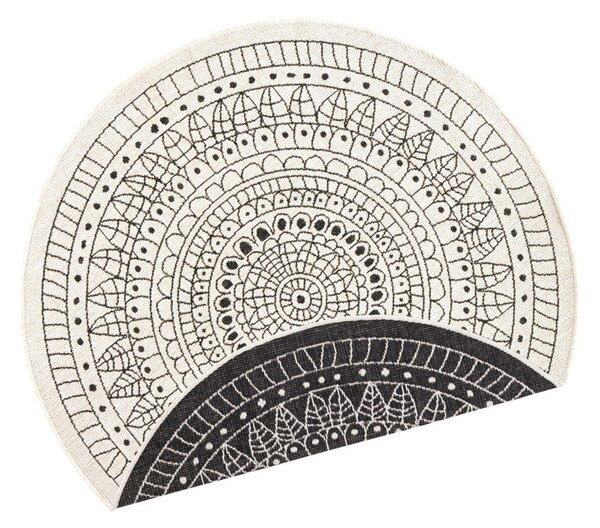 Tappeto da esterno nero e crema, ø 200 cm Porto - NORTHRUGS