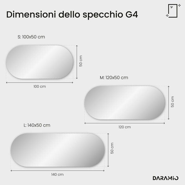 Specchio atipico con luce LED G4