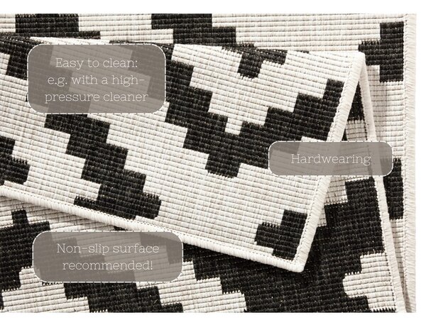 Tappeto da esterno nero e crema , 80 x 250 cm Malta - NORTHRUGS